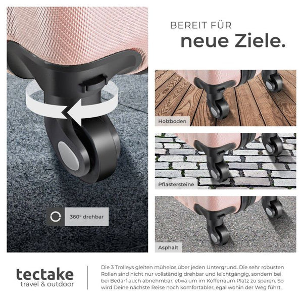 Hartschalenkoffer-Set Cleo roségold mit Zubehör
