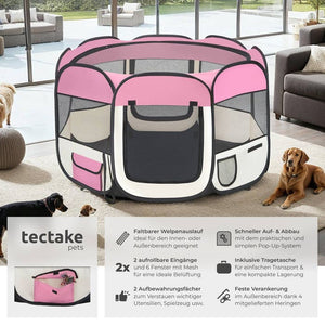 Tierlaufstall aus Polyester, rosa