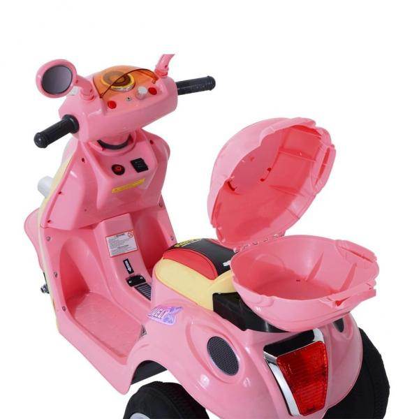 Elektro Kinderroller Kindermotorrad 6V 3 km/h 108 x 51 x 75cm Rosa Gelb