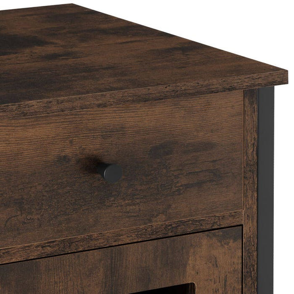 Nachttisch Waterford Industrial Holz dunkel, rustikal