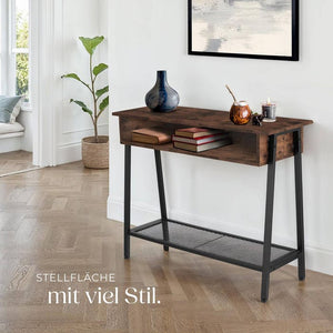 Konsolentisch Tralee 100x35x80,5cm Industrial dunkelbraun