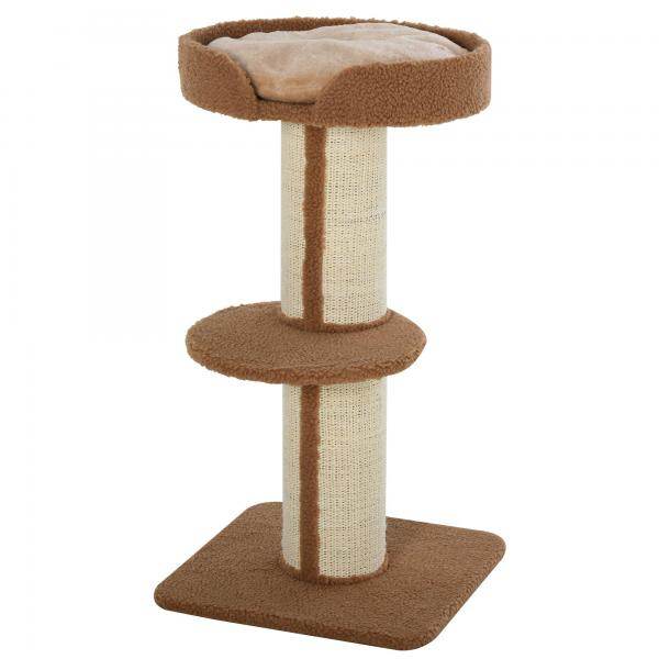 Katzenbaum Spielbaum Kratzstamm mit Plattform Sisal Lammkaschmir Hellbraun