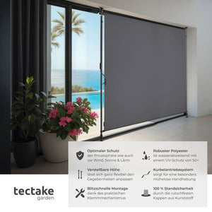 Klemmmarkise Taija dunkelgrau 150 x 310 cm