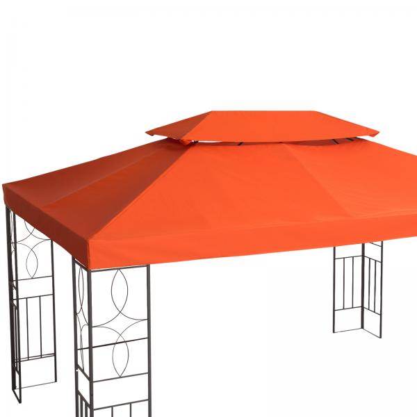Ersatzdach Pavillondach für Metallpavillon Polyester 3x4m Rostrot