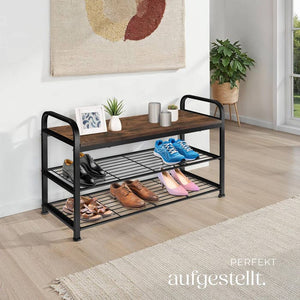 Southampton shoe rack - Industrial dark brown 
