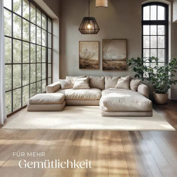 Kurzflorteppich Soft Zone creme 160 x 230 cm