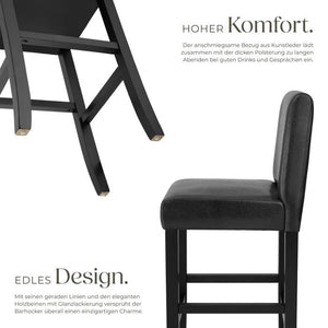 Barhocker schwarz 4er Set