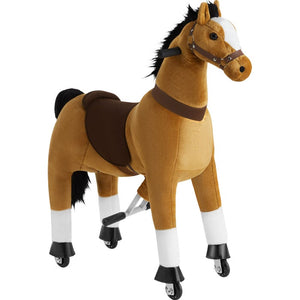 Schaukelpferd auf Rollen, Plüsch, realistisches Design 34 x 89 x 100 cm