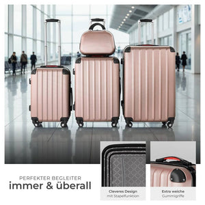 Set di 4 custodie rigide e beauty case.