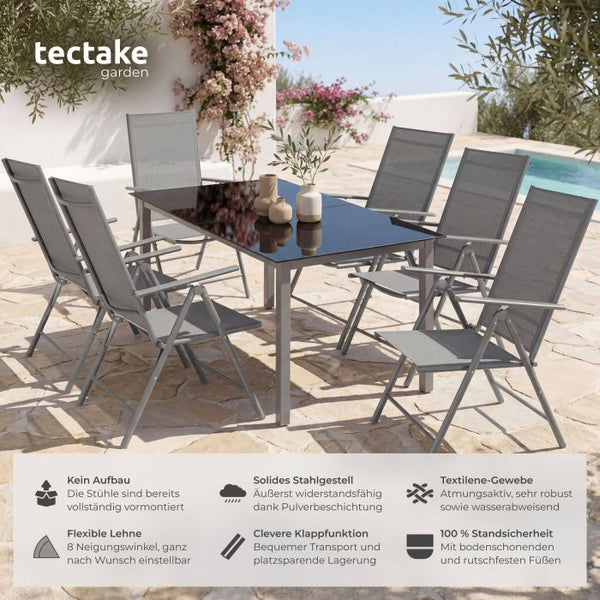 Gartenstuhl Marcellino anthrazit 2er Set