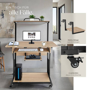 Schreibtisch Fife Industrial Holz hell, Eiche Sonoma