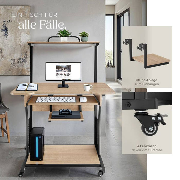 Schreibtisch Fife Industrial Holz hell, Eiche Sonoma