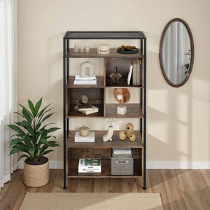 Regal Hastings Industrial Holz dunkel, rustikal