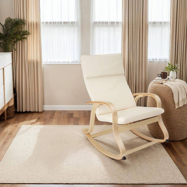Schaukelstuhl Roca aus Birkenholz 150kg beige