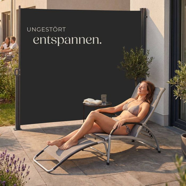 Seitenmarkise schwarz 300 x 180 cm
