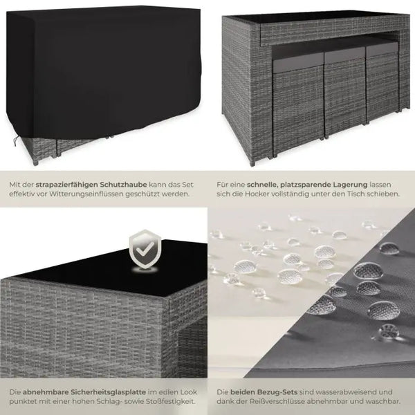 Aluminium Rattan Barset Ibiza