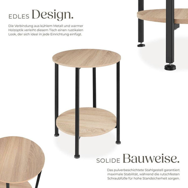 Beistelltisch Ballina Industrial Holz hell, Eiche Sonoma
