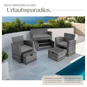 Rattan Sitzgruppe Modena grau