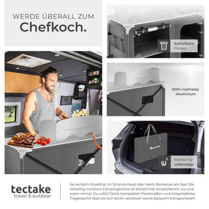 Camping kitchen 116x52x107cm gray