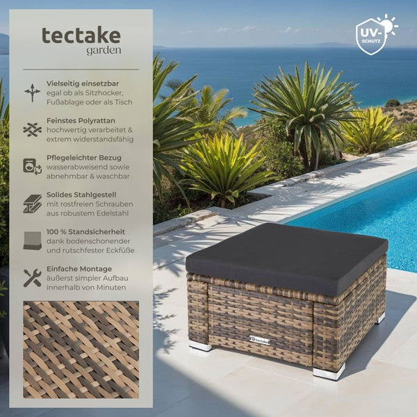 Rattan Sitzhocker Bitonto natur
