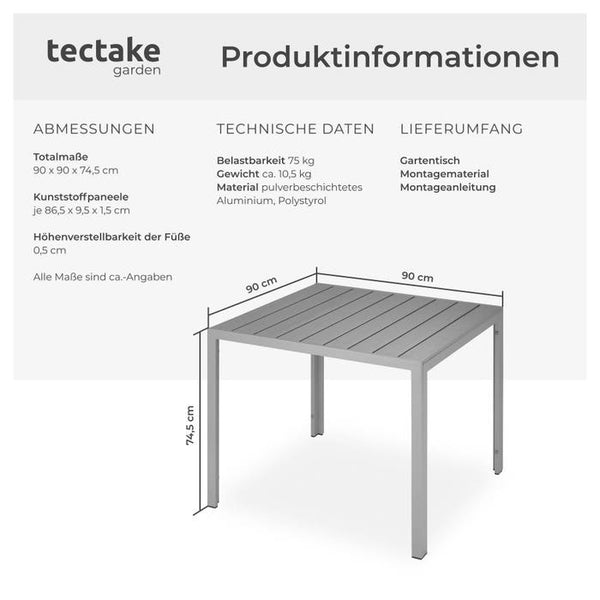 Aluminium Gartentisch Maren silber