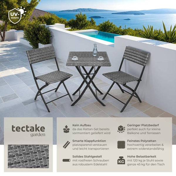 Rattan Balkonset Trevi, grau