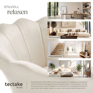 Sessel Stella Samt creme/gold