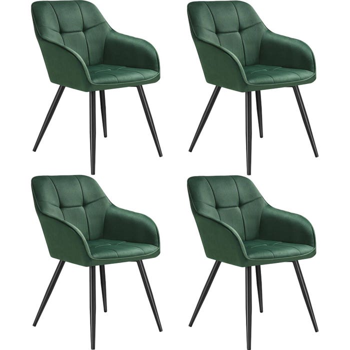 Esszimmerstuhl Marilyn dunkelgrün/schwarz 4er Set