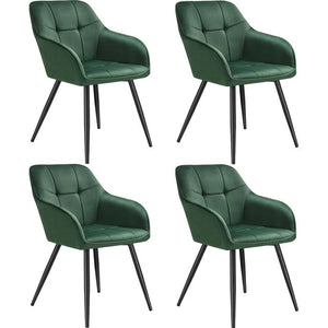Esszimmerstuhl Marilyn dunkelgrün/schwarz 4er Set