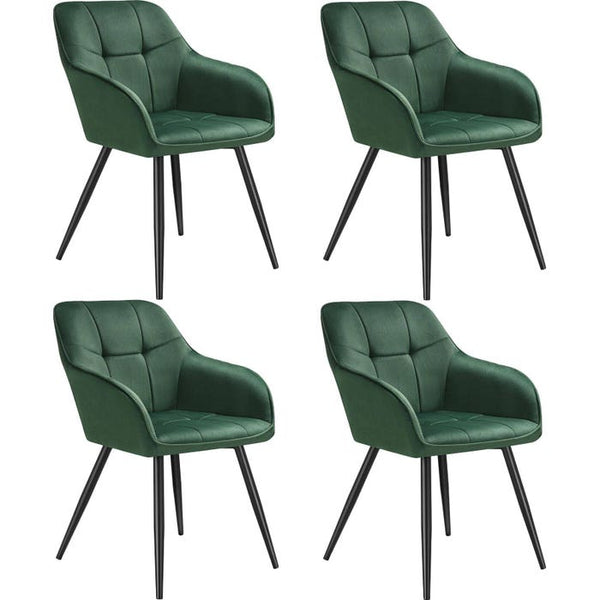 Esszimmerstuhl Marilyn dunkelgrün/schwarz 4er Set