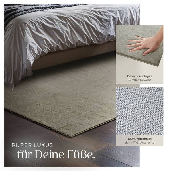 Tapis à poils courts Soft Zone Sable 120 x 170 cm 