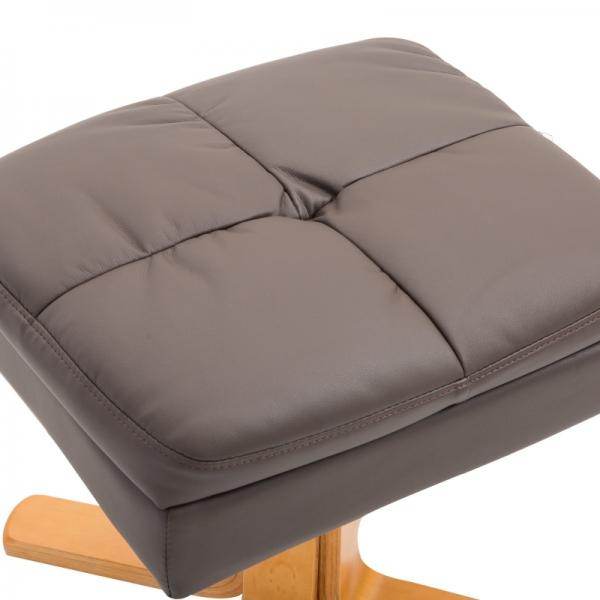 Relaxsessel mit Hocker und Stauraum Fernsehsessel mit Liegefunktion 360° drehbarer Braun