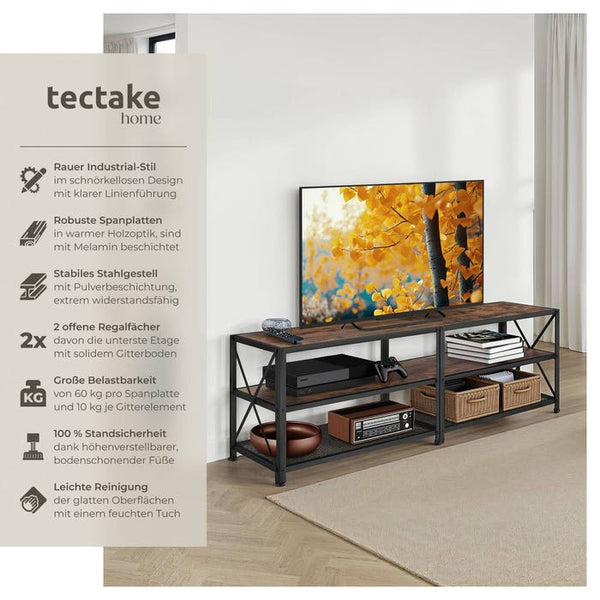 TV-Regal Indianapolis Industrial Holz dunkel, rustikal 161 cm