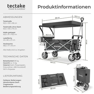 Faltbarer Bollerwagen Nico, grau