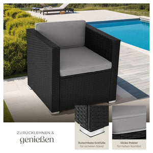Rattansessel Lignano schwarz