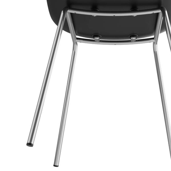 Kunststoffstuhl Mave schwarz/chrom 2er Set