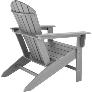 Gartenstuhl mit Fussablage im Adirondack-Design hellgrau