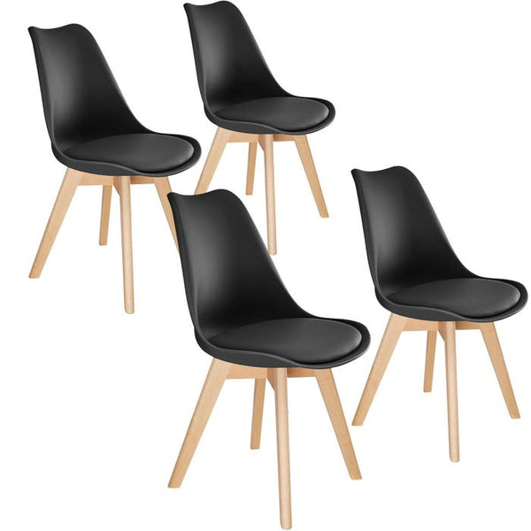 Set Esszimmerstuhl Frederikke schwarz 4er Set
