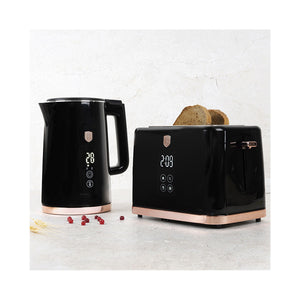Berlinger Haus Wasserkocher & Toaster mit Digitalanzeige Black Rose Collection