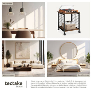 Beistelltisch Gary 40x40x48cm Industrial dunkelbraun