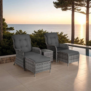 Rattan Sitzgruppe Benissa grau-meliert/grau
