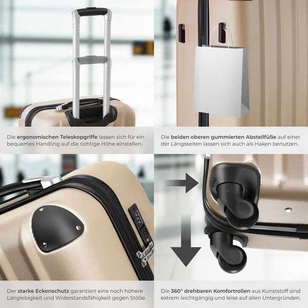 Reisekofferset Hartschale, beige