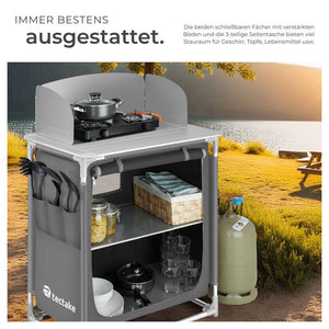 Camping kitchen 76x53.5x107cm gray