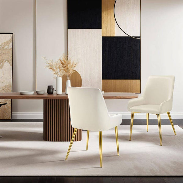 Polsterstuhl Avane, Samtoptik, Belastbarkeit 120 kg beige 4er Set