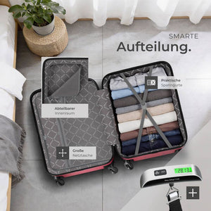 Hartschalenkoffer-Set Mila weinrot