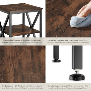 Beistelltisch Nottingham Industrial Holz dunkel, rustikal