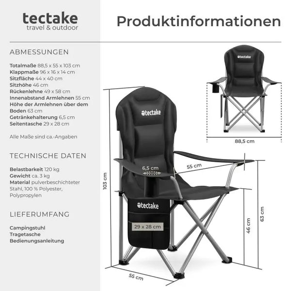 Gepolsterter Campingstuhl MTX