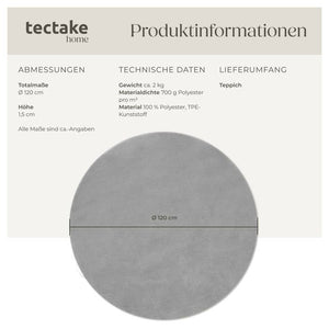 Tapis à poils courts Soft Zone gris Ø 120 cm 