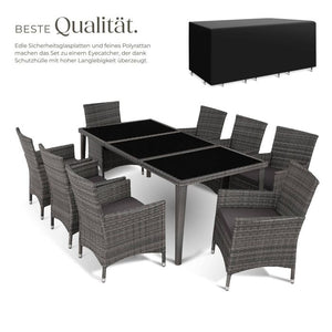 Aluminium Rattan Sitzgruppe Menorca grau