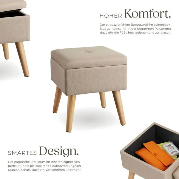 Sitzhocker mit Stauraum Elva Sand